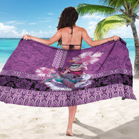 Hawaii Mele Kalikimaka Sarong Funny Santa with Tribal Tattoos Kakau Purple Color LT03 - Polynesian Pride