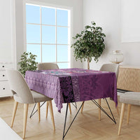 Hawaii Mele Kalikimaka Tablecloth Funny Santa with Tribal Tattoos Kakau Purple Color LT03 - Polynesian Pride