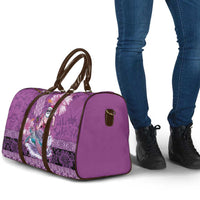 Hawaii Mele Kalikimaka Travel Bag Funny Santa with Tribal Tattoos Kakau Purple Color LT03 - Polynesian Pride
