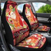 Hawaii Santa Mele Kalikimaka Car Seat Cover Tropical Puakenikeni Lei with Polynesian Tribal Pattern LT03 - Polynesian Pride