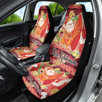 Hawaii Santa Mele Kalikimaka Car Seat Cover Tropical Puakenikeni Lei with Polynesian Tribal Pattern LT03 - Polynesian Pride