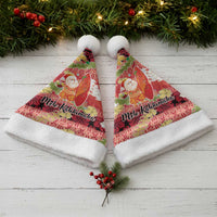 Hawaii Santa Mele Kalikimaka Christmas Santa Hat Tropical Puakenikeni Lei with Polynesian Tribal Pattern LT03 - Polynesian Pride