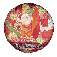 Hawaii Santa Mele Kalikimaka Spare Tire Cover Tropical Puakenikeni Lei with Polynesian Tribal Pattern LT03 - Polynesian Pride