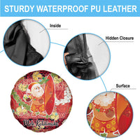 Hawaii Santa Mele Kalikimaka Spare Tire Cover Tropical Puakenikeni Lei with Polynesian Tribal Pattern LT03 - Polynesian Pride