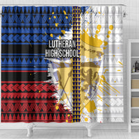 Hawaii Lutheran High School Shower Curtain Kakau Pattern Splash Style LT03 - Polynesian Pride