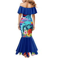 Hawaii Race For Whales Family Matching Mermaid Dress and Hawaiian Shirt Flag and Polynesian Hibiscus LT03 - Polynesian Pride