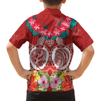 Polynesian Valentine Day Family Matching Puletasi and Hawaiian Shirt Love Couple Turtle Maori Hibiscus Red Style LT03 - Polynesian Pride