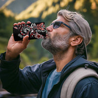 Aotearoa Toitu Te Tiriti-Honour the Treaty 4 in 1 Can Cooler Tumbler Maori Taniwha Haka with Taniko and Tukutuku LT03 - Polynesian Pride