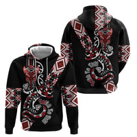 Aotearoa Toitu Te Tiriti-Honour the Treaty Hoodie Maori Taniwha Haka with Taniko and Tukutuku LT03 - Polynesian Pride