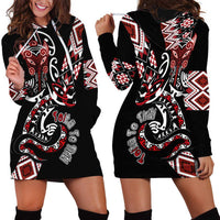 Aotearoa Toitu Te Tiriti-Honour the Treaty Hoodie Dress Maori Taniwha Haka with Taniko and Tukutuku LT03 - Polynesian Pride