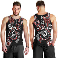 Aotearoa Toitu Te Tiriti-Honour the Treaty Men Tank Top Maori Taniwha Haka with Taniko and Tukutuku LT03 - Polynesian Pride