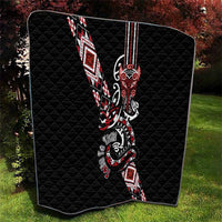 Aotearoa Toitu Te Tiriti-Honour the Treaty Quilt Maori Taniwha Haka with Taniko and Tukutuku LT03 - Polynesian Pride