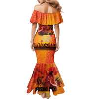 Australia and New Zealand ANZAC Day Family Matching Mermaid Dress and Hawaiian Shirt Soldiers Memories - Red Poppies with Aboriginal and Maori Art LT03 - Polynesian Pride