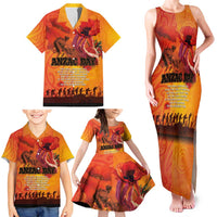 Australia and New Zealand ANZAC Day Family Matching Tank Maxi Dress and Hawaiian Shirt Soldiers Memories - Red Poppies with Aboriginal and Maori Art LT03 - Polynesian Pride