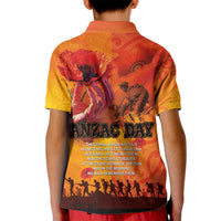 Australia and New Zealand ANZAC Day Kid Polo Shirt Soldiers Memories - Red Poppies with Aboriginal and Maori Art LT03 - Polynesian Pride