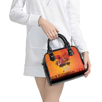 Australia and New Zealand ANZAC Day Shoulder Handbag Soldiers Memories - Red Poppies with Aboriginal and Maori Art LT03 - Polynesian Pride