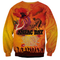 Australia and New Zealand ANZAC Day Sweatshirt Soldiers Memories - Red Poppies with Aboriginal and Maori Art LT03 - Polynesian Pride
