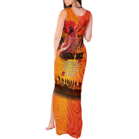 Australia and New Zealand ANZAC Day Tank Maxi Dress Soldiers Memories - Red Poppies with Aboriginal and Maori Art LT03 - Polynesian Pride