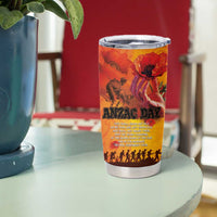 Australia and New Zealand ANZAC Day Tumbler Cup Soldiers Memories - Red Poppies with Aboriginal and Maori Art LT03 - Polynesian Pride