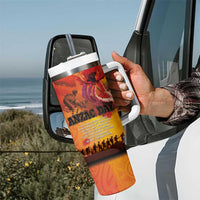 Australia and New Zealand ANZAC Day Tumbler With Handle Soldiers Memories - Red Poppies with Aboriginal and Maori Art LT03 - Polynesian Pride