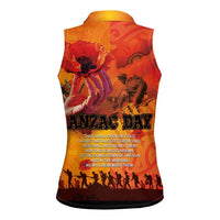 Australia and New Zealand ANZAC Day Women Sleeveless Polo Shirt Soldiers Memories - Red Poppies with Aboriginal and Maori Art LT03 - Polynesian Pride