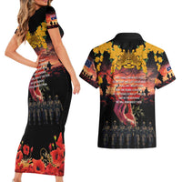 Australia ANZAC Day Couples Matching Short Sleeve Bodycon Dress and Hawaiian Shirt Forever in My Thoughts LT03 - Polynesian Pride