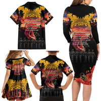 Australia ANZAC Day Family Matching Long Sleeve Bodycon Dress and Hawaiian Shirt Forever in My Thoughts LT03 - Polynesian Pride
