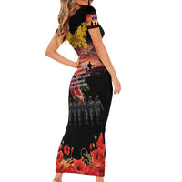 Australia ANZAC Day Family Matching Short Sleeve Bodycon Dress and Hawaiian Shirt Forever in My Thoughts LT03 - Polynesian Pride