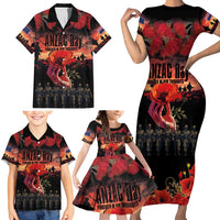 New Zealand ANZAC Day Family Matching Short Sleeve Bodycon Dress and Hawaiian Shirt Forever in My Thoughts LT03 - Polynesian Pride
