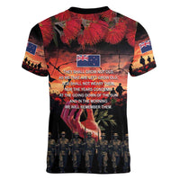 New Zealand ANZAC Day Women V-Neck T-Shirt Forever in My Thoughts LT03 - Polynesian Pride