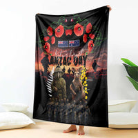 Australia and New Zealand ANZAC Day Blanket Kangaroo and Kiwi Bird Soldier - Forever in My Thoughts LT03 - Polynesian Pride