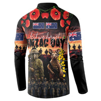 Australia and New Zealand ANZAC Day Button Sweatshirt Kangaroo and Kiwi Bird Soldier - Forever in My Thoughts LT03 - Polynesian Pride