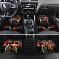 Australia and New Zealand ANZAC Day Car Mats Kangaroo and Kiwi Bird Soldier - Forever in My Thoughts LT03 Set 4pcs Black - Polynesian Pride