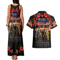 Australia and New Zealand ANZAC Day Couples Matching Tank Maxi Dress and Hawaiian Shirt Kangaroo and Kiwi Bird Soldier - Forever in My Thoughts LT03 - Polynesian Pride