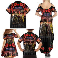 Australia and New Zealand ANZAC Day Family Matching Summer Maxi Dress and Hawaiian Shirt Kangaroo and Kiwi Bird Soldier - Forever in My Thoughts LT03 - Polynesian Pride