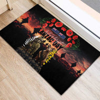 Australia and New Zealand ANZAC Day Rubber Doormat Kangaroo and Kiwi Bird Soldier - Forever in My Thoughts LT03 - Polynesian Pride