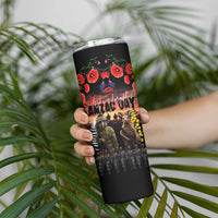 Australia and New Zealand ANZAC Day Skinny Tumbler Kangaroo and Kiwi Bird Soldier Forever in My Thoughts LT03 - Polynesian Pride