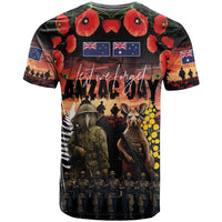 Australia and New Zealand ANZAC Day T Shirt Kangaroo and Kiwi Bird Soldier - Forever in My Thoughts LT03 - Polynesian Pride