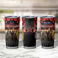 Australia and New Zealand ANZAC Day Tumbler Cup Kangaroo and Kiwi Bird Soldier Forever in My Thoughts LT03 - Polynesian Pride