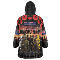 Australia and New Zealand ANZAC Day Wearable Blanket Hoodie Kangaroo and Kiwi Bird Soldier - Forever in My Thoughts LT03 - Polynesian Pride