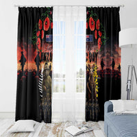 Australia and New Zealand ANZAC Day Window Curtain Kangaroo and Kiwi Bird Soldier - Forever in My Thoughts LT03 - Polynesian Pride