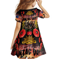 Australia ANZAC Day Family Matching Off The Shoulder Long Sleeve Dress and Hawaiian Shirt Kangaroo and Koala Soldier - Forever in My Thoughts LT03 - Polynesian Pride