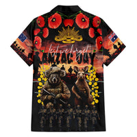 Australia ANZAC Day Family Matching Off The Shoulder Long Sleeve Dress and Hawaiian Shirt Kangaroo and Koala Soldier - Forever in My Thoughts LT03 - Polynesian Pride