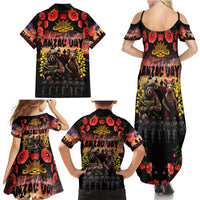 Australia ANZAC Day Family Matching Summer Maxi Dress and Hawaiian Shirt Kangaroo and Koala Soldier - Forever in My Thoughts LT03 - Polynesian Pride