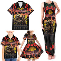 Australia ANZAC Day Family Matching Tank Maxi Dress and Hawaiian Shirt Kangaroo and Koala Soldier - Forever in My Thoughts LT03 - Polynesian Pride