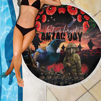 New Zealand ANZAC Day Beach Blanket Tui Bird and Kiwi Bird Soldier - Forever in My Thoughts LT03 - Polynesian Pride