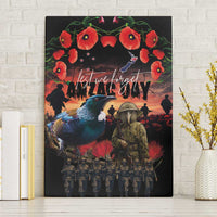New Zealand ANZAC Day Canvas Wall Art Tui Bird and Kiwi Bird Soldier - Forever in My Thoughts LT03 Without Frame Black - Polynesian Pride
