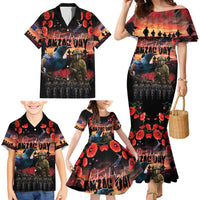 New Zealand ANZAC Day Family Matching Mermaid Dress and Hawaiian Shirt Tui Bird and Kiwi Bird Soldier - Forever in My Thoughts LT03 - Polynesian Pride