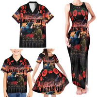 New Zealand ANZAC Day Family Matching Tank Maxi Dress and Hawaiian Shirt Tui Bird and Kiwi Bird Soldier - Forever in My Thoughts LT03 - Polynesian Pride