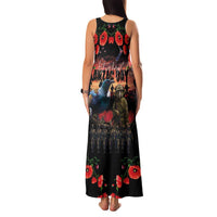 New Zealand ANZAC Day Family Matching Tank Maxi Dress and Hawaiian Shirt Tui Bird and Kiwi Bird Soldier - Forever in My Thoughts LT03 - Polynesian Pride